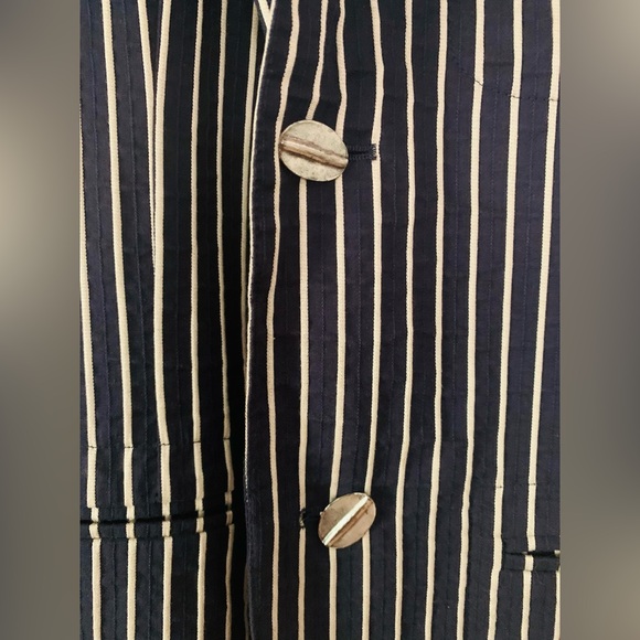 Agnès b. reverse seersucker navy blazer men’s 48 (runs small) - Picture 3 of 6